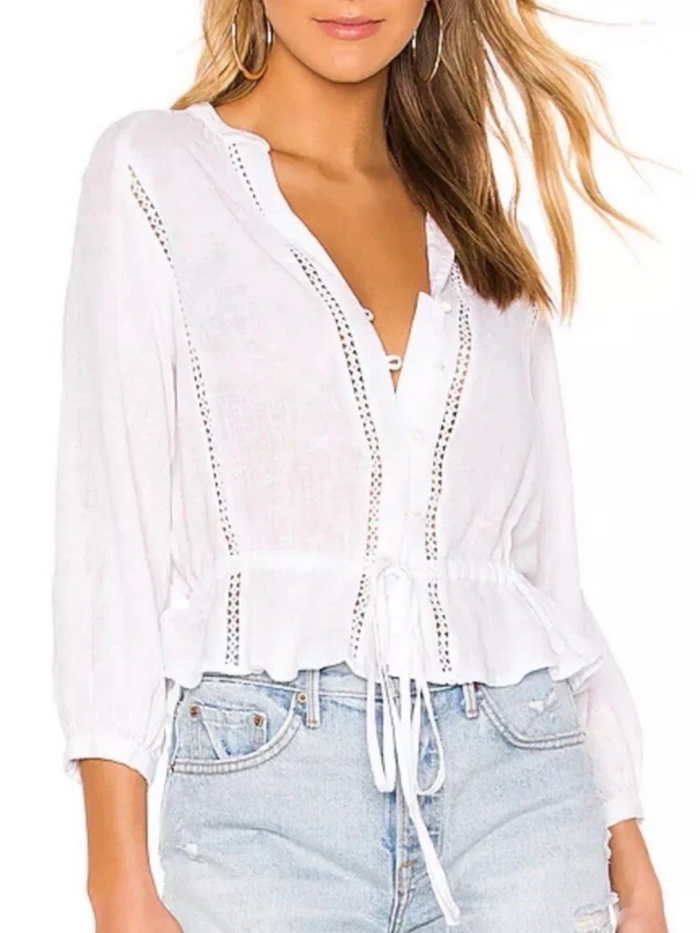 Rails blouse white lace size small